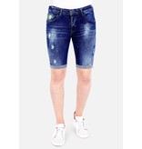 Local Fanatic Shorts Herren Kurz Mit Farbspritzer - 1017 - Blau