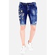 Kurze Jeanshosen Für Männer Mit Patches - 1018 - Blau