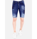 Local Fanatic Kurze Hosen Herren Stretch Mit Farbspritzern - 1020 - Blau