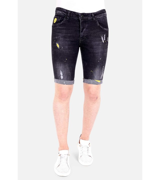 Local Fanatic Luxus Kurze Jeans Shorts Herren - 1022 - Schwarz