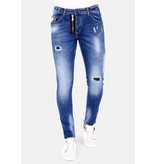 Local Fanatic Luxus Jeans mit Farbspritzer Herren - 1023 - Blau