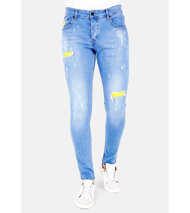 Local Fanatic Luxus Hellblaue Slim Fit Jeans für Männer - 1024 - Blau