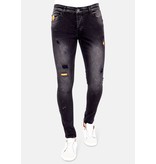 Local Fanatic Luxes Schwarze jeans mit löchern männer - 1028 - Schwarz