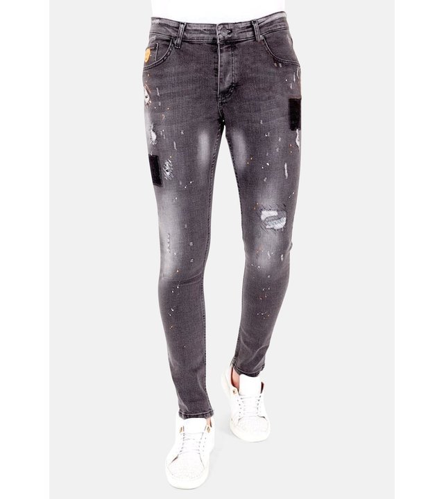 Local Fanatic Luxus Slim Fit Jeans Grau Herren - 1034 - Grau