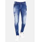 Local Fanatic Slim Fit Jeans mit Farbspritzer Herren - 1035 - Blau