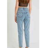 Robin-Collection Gerippte Jeans mit hoher Taille - D83615 - Blau