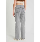 Robin-Collection Gerippte Jeans mit hoher Taille - D83618 - Grau Robin-Collection Gerippte Jeans mit hoher Taille - D83618 - Grau