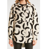 Robin-Collection Übergroße bedruckte Damenjacke - D89779 - Beige Robin-Collection Übergroße bedruckte Damenjacke - D89779 - Beige