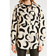 Übergroße bedruckte Damenjacke - D89779 - Beige