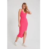 Robin-Collection Elastisches Rippenkleid für Damen - T93513 - Rosa