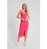 Robin-Collection Elastisches Rippenkleid für Damen - T93513 - Rosa