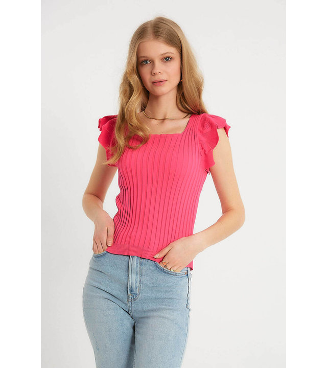 Robin-Collection Elastisches Rippentop für Damen – T93547 – Rosa