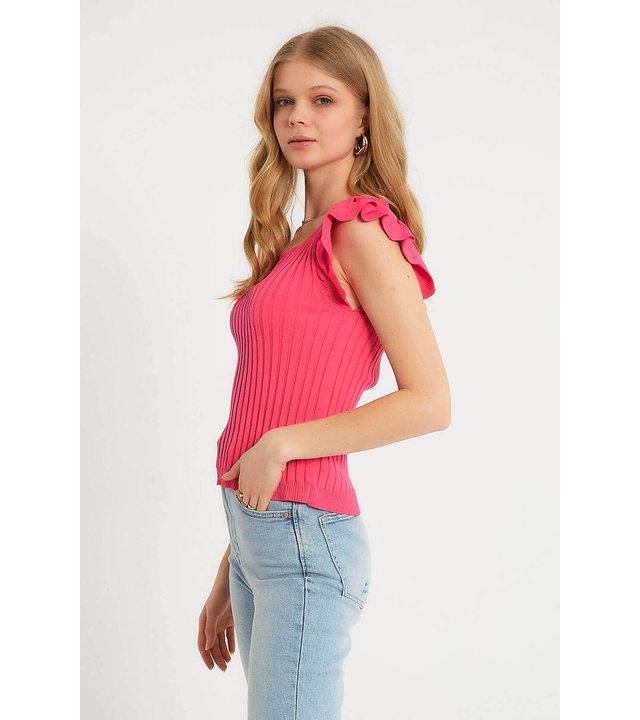 Robin-Collection Elastisches Rippentop für Damen – T93547 – Rosa