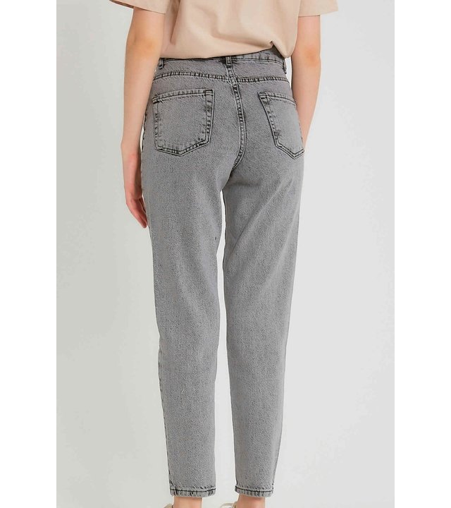 Robin-Collection Basic-Jeans mit hoher Taille - D83607 - Grau