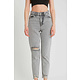 Zerrissene Jeans mit hoher Taille - D83615 - Grau