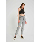 Robin-Collection Zerrissene Jeans mit hoher Taille - D83615 - Grau