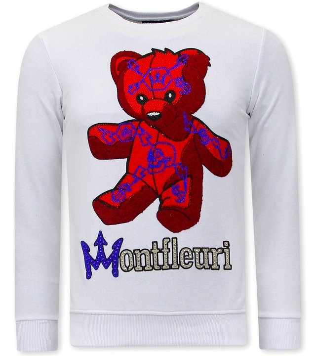 Tony Backer Sweatshirt Männer Teddy Bear - 3617 - Weiß