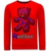 Tony Backer Sweater Herren Teddy Bear Print - 3617 - Rot