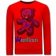 Sweater Herren Teddy Bear Print - 3617 - Rot