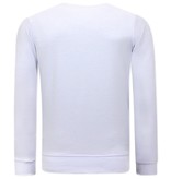 Tony Backer Sweater Herren Tiger Poster - 3627 - Weiß Tony Backer Sweater Herren Tiger Poster - 3627 - Weiß