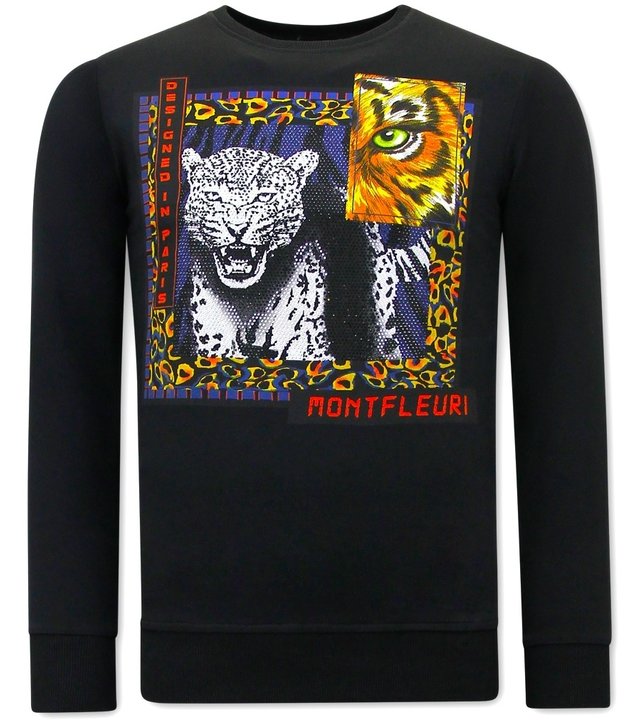 Tony Backer Sweatshirt Tiger Poster Print - 3627 - Schwarz