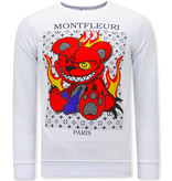 Tony Backer Sweatshirt Monster Teddy Bear - 3631 - Weiß