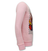 Tony Backer Sweatshirt Männer Monster Teddy Bear - 3631 - Rosa