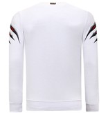 Tony Backer Sweatshirt Männer Tiger Head - 3636 - Weiß Tony Backer Sweatshirt Männer Tiger Head - 3636 - Weiß