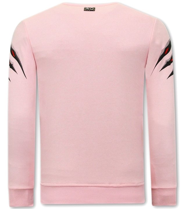 Tony Backer Herren Sweatshirt Tiger Head - 3636 - Roza