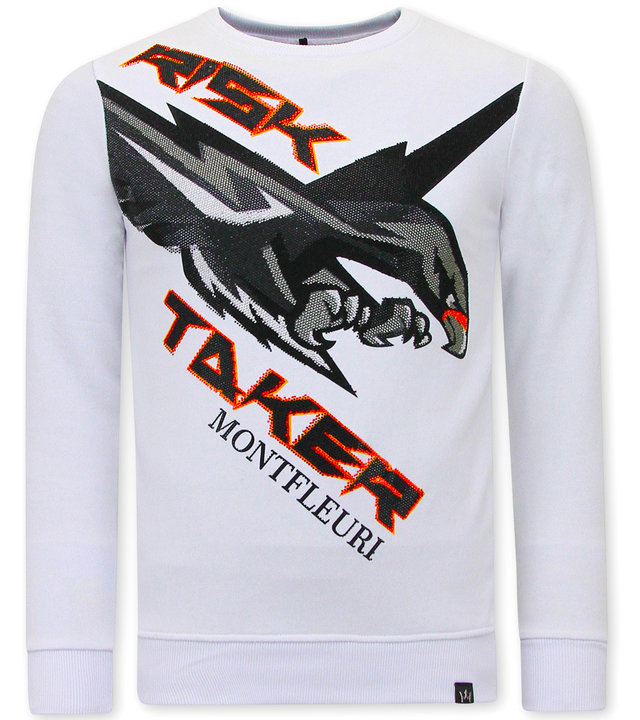 Tony Backer Sweatshirt Männer Eagle Head Print - 3645 - Weiß