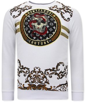 Tony Backer Snake Skull Schöne Pullover - 3674 - Weiß