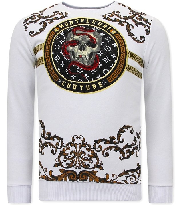 Tony Backer Snake Skull Schöne Pullover - 3674 - Weiß