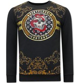 Tony Backer Schöne Pullover Snake Skull - 3674 - Schwarz