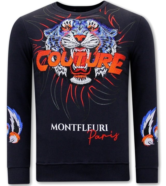 Tony Backer Sweatshirt Herren Tiger Couture - 3717 - Blau