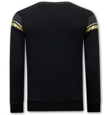 Tony Backer Leeuw Strass Pullover Designen - 3767 - Schwarz