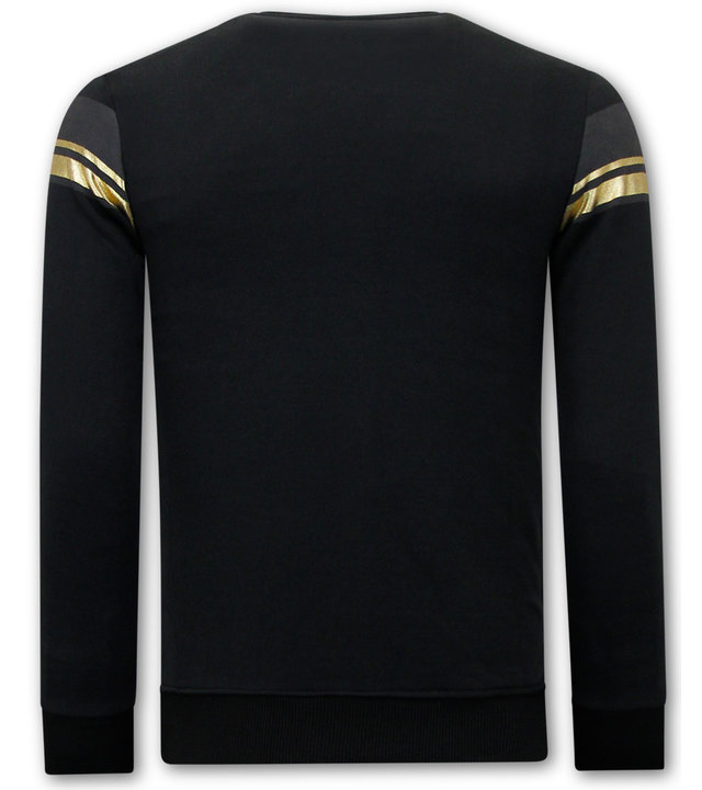 Tony Backer Leeuw Strass Pullover Designen - 3767 - Schwarz