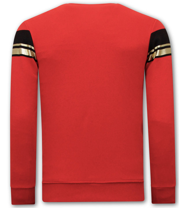 Tony Backer Pullover Designen Leeuw Strass - 3767 - Rot