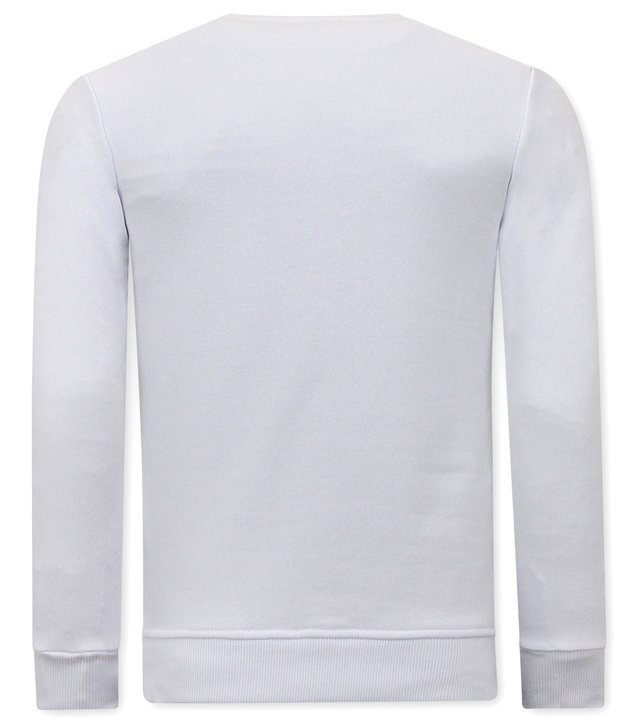 Tony Backer Sweatshirt Herren Skull Strass - 3796 - Weiß