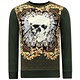 Sweatshirt Herren Totenkopf  Strass - 3796 - Grün