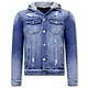 Blaue Jeansjacke Herren Mit Kapuze -RJ9031- Blau