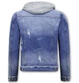 Enos Blaue Jeansjacke Herren Mit Kapuze -RJ9031- Blau