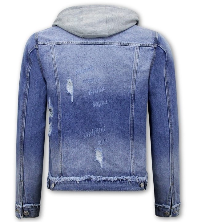 Enos Blaue Jeansjacke Herren Mit Kapuze -RJ9031- Blau