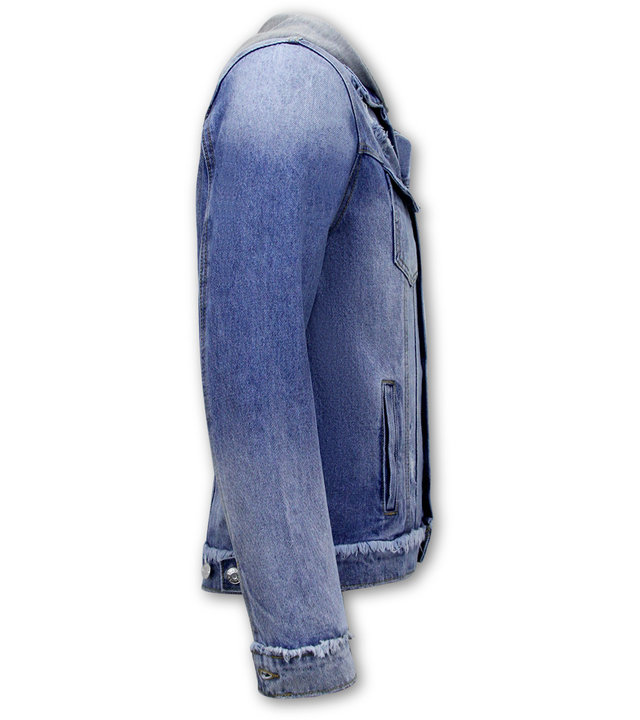 Enos Blaue Jeansjacke Herren Mit Kapuze -RJ9031- Blau