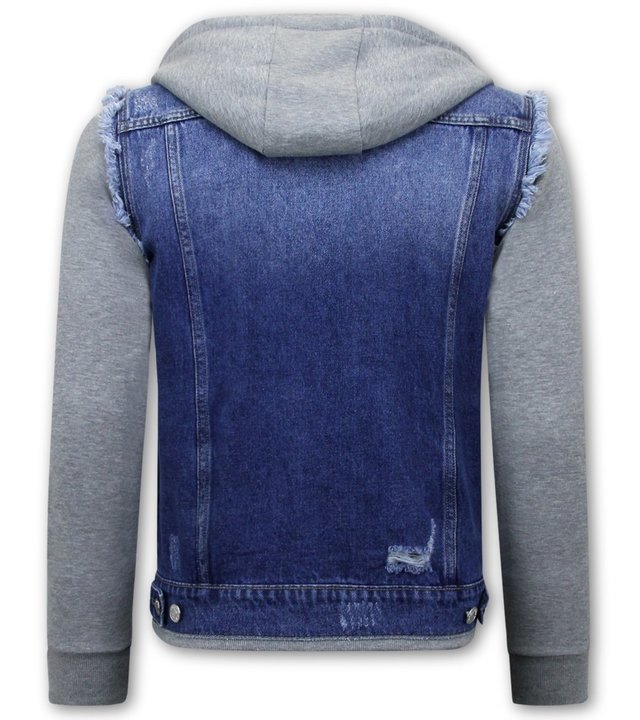 Enos Jeansjacke Mit Stoffärmeln - RJ9101 - Blau