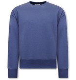 Y-TWO Basic Oversize Fit Sweatshirt Männer - F2589 - Blau