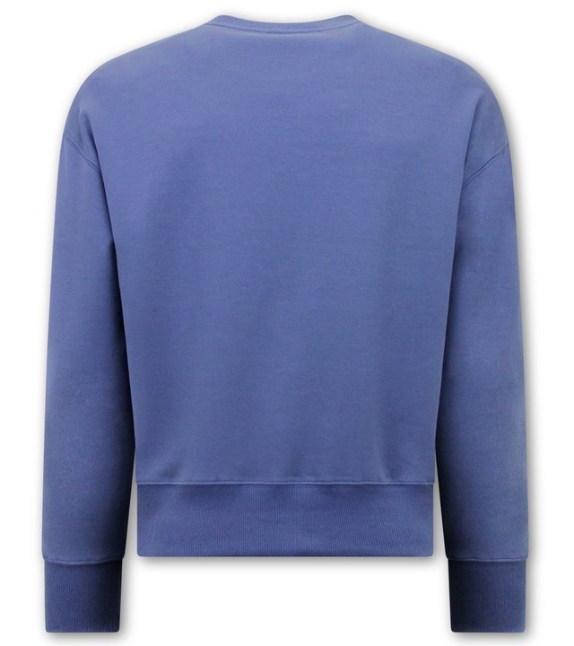 Y-TWO Basic Oversize Fit Sweatshirt Männer - F2589 - Blau