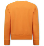 Y-TWO Basic Oversize Herren Sweatshirt - F2589 - Orange