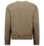 Y-TWO Basic Oversize Billige Pullover - F2589 - Braun