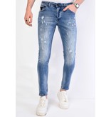 Local Fanatic Hose Mit Farbspritzern Slim Fit - 1062 - Blau