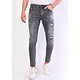 Jeans Farbspritzer Herren Slim Fit - 1064 - Grau
